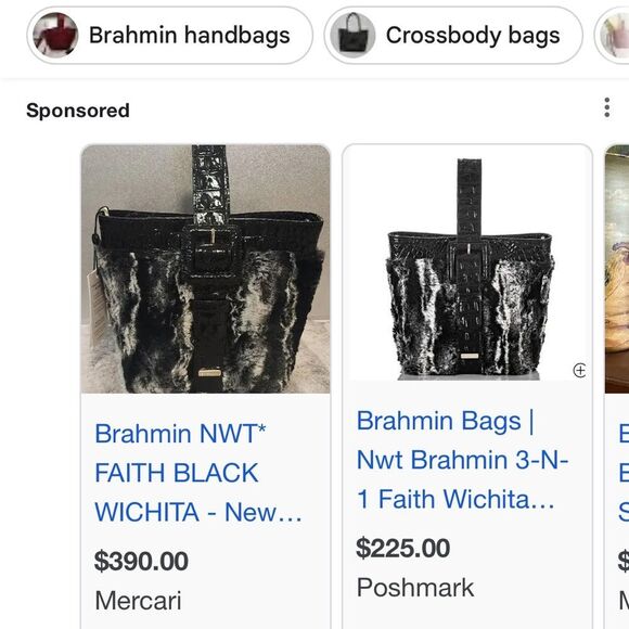 NWT | BRAHMIN Black Faith 3 in 1 Wichita Wristlet Crossbody Handbag Fur Bag - Picture 14 of 15